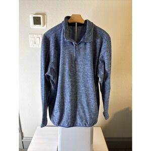 BCG Men's Blue Fleece Quarter Zip Up Sweatshirt w/Pockets Size Large